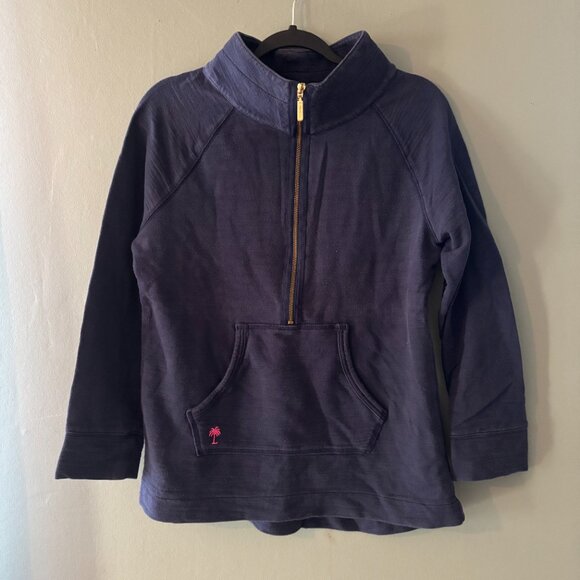 Lilly Pulitzer Popover Solid Half Zip Sweatshirt - Picture 2 of 6